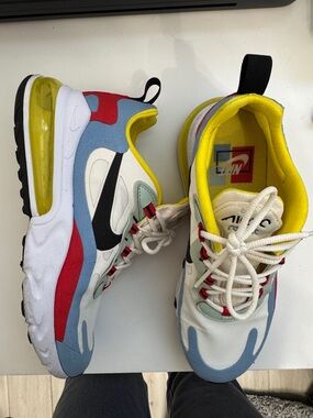 Nike Kids Multicolor Air Max-Style Sneakers with Yellow Lining